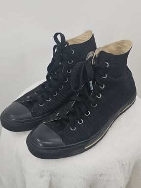 Converse Chuck Taylor All-Star Sneakers, Black & White Pin Stripe Size 12
